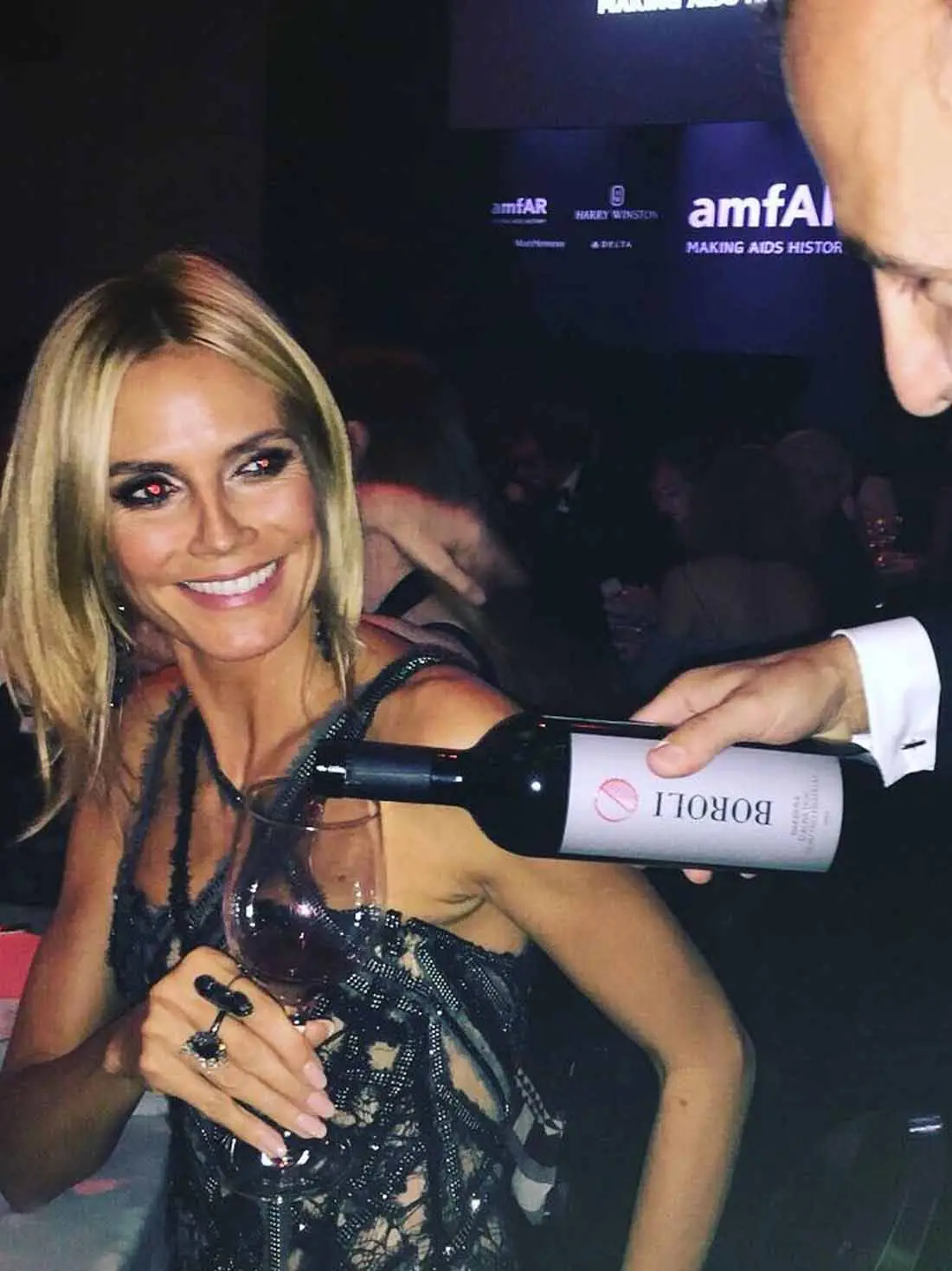 Barolo Boroli e Heidi Klum alla cena di gala amfar a milano